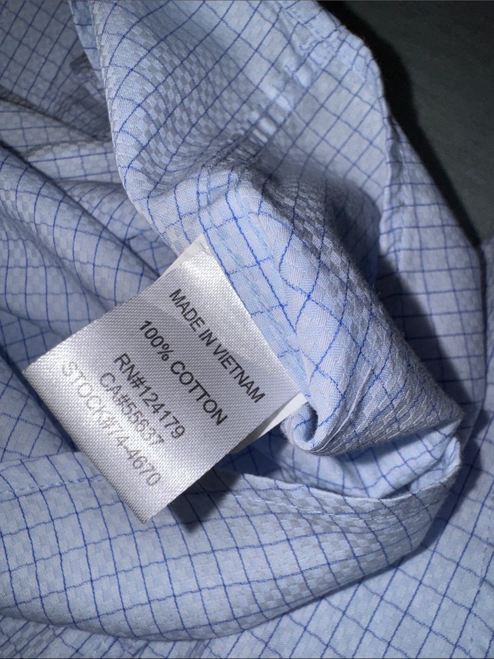 Johnston & Murphy Blue Checked Men's Dress Shirt - Picture 8 of 10